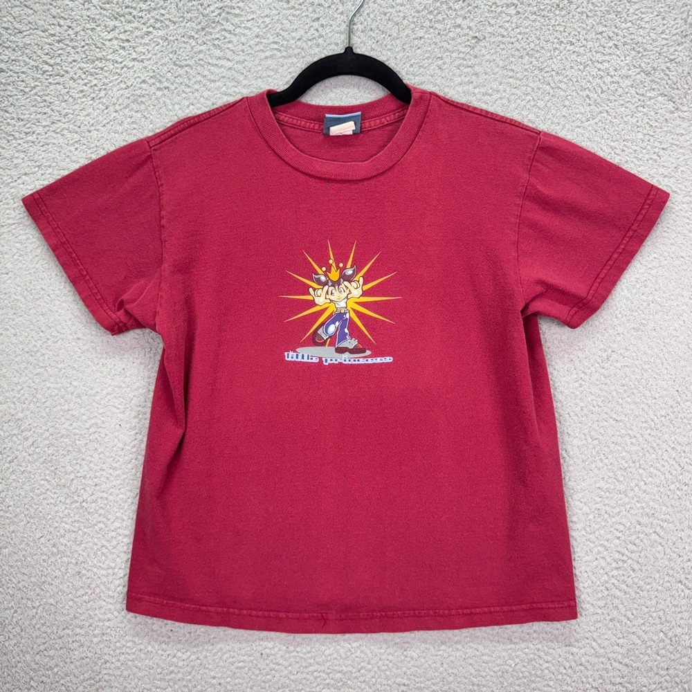 VTG Breakdown Baby Tee Womens L Red Skater‎ Grunge Princess Streetwear 90s Y2K